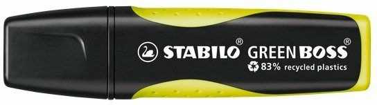 Cartoleria Evidenziatore Ecosostenibile - STABILO GREEN BOSS - 83% Plastica Riciclata - Giallo STABILO