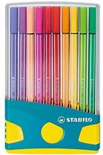 Pennarello Premium - STABILO Pen 68 Colorparade in Turchese - Astuccio da 20 - Colori assortiti