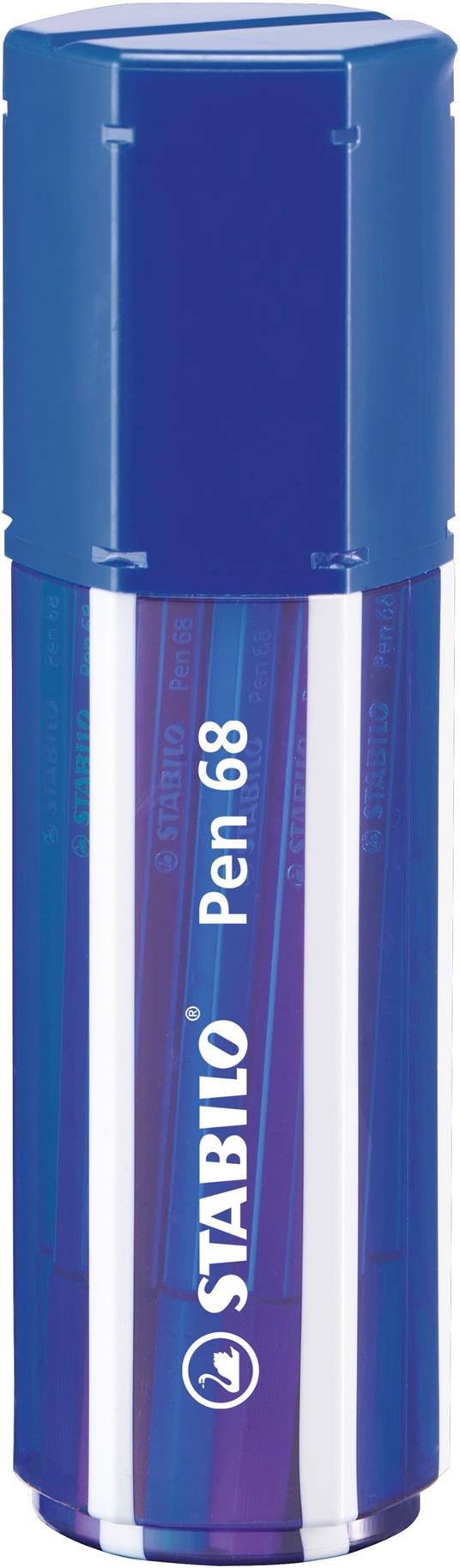 Pennarello Premium - STABILO Pen 68 Big Pen Box - Blu Scuro - Astuccio da 20 - Colori assortiti