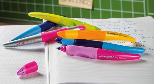 Penna Roller Ergonomica - STABILO EASYoriginal per Destrimani in Blu/Azzurro - Cartuccia Blu inclusa - 7