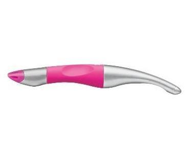 Penna Roller Ergonomica - STABILO EASYoriginal Metallic per Mancini in Rosa Neon - Cartuccia Blu inclusa