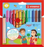 Pennarello con cordino porta cappuccio - STABILO Cappi - Astuccio da 12 - Colori assortiti
