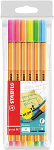 Cartoleria Fineliner - STABILO point 88 NEON - Astuccio da 6 - Colori NEON assortiti STABILO