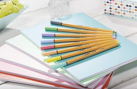 Fineliner - STABILO point 88 Pastel - Astuccio da 8 - Colori pastello assortiti - 6