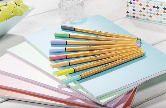 Fineliner - STABILO point 88 Pastel - Astuccio da 8 - Colori pastello assortiti - 6
