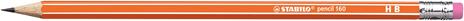 Matita in grafite - STABILO Pencil 160 - con gommino - Pack da 3 - Petrolio/Arancio/Giallo - Gradazione HB - 3