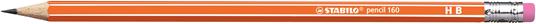Matita in grafite - STABILO Pencil 160 - con gommino - Pack da 3 - Petrolio/Arancio/Giallo - Gradazione HB - 3