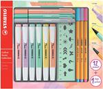 STABILO Pastel Collection Set. Confezione mista 13 pezzi: 6 swing cool pastel, 3 point 88, 3 pointMax, 1 righello stencil