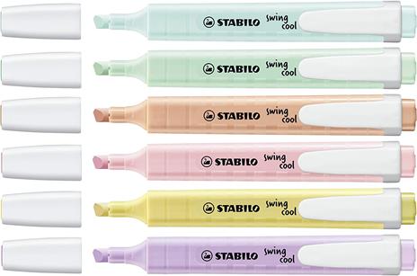 STABILO Pastel Collection Set. Confezione mista 13 pezzi: 6 swing cool pastel, 3 point 88, 3 pointMax, 1 righello stencil - 6