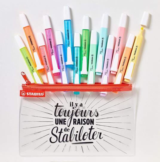 Evidenziatore - STABILO swing cool - Trousse con 14 Evidenziatori: 8 Fluo + 6 Pastel - Edizione Limitata - 3