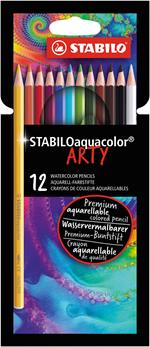 Matita colorata acquarellabile - STABILOaquacolor - ARTY - Astuccio da 12 - Colori assortiti