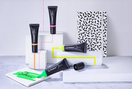 Evidenziatore  STABILO Shine - Astuccio da 4 - Giallo/Arancione/Verde/Rosa - 6