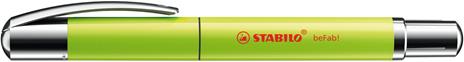 Penna Roller - STABILO beFab! Uni Colors in Kiwi - 3 Cartucce Blu incluse - 2