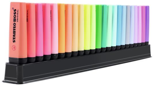 Evidenziatore - STABILO BOSS ORIGINAL Desk-Set 50 Years Edition - 23 Colori assortiti 9 Neon + 14 Pastel - 2