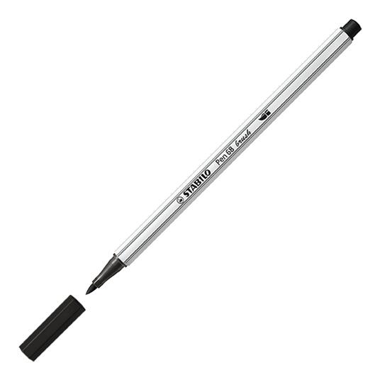 Pennarello Premium con punta a pennello - STABILO Pen 68 brush - ARTY - Astuccio da 18 - Colori assortiti - 3