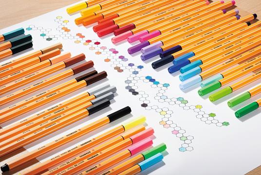 Fineliner - STABILO point 88 - Astuccio da 15 - Colori assortiti - 6