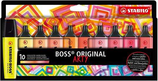 Cartoleria Evidenziatore - STABILO BOSS ORIGINAL - ARTY - Warm Colors - Astuccio da 10 - Colori assortiti Stabilo