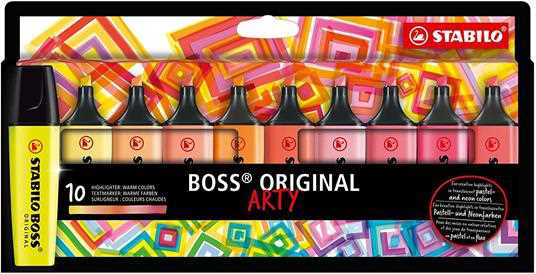 Cartoleria Evidenziatore - STABILO BOSS ORIGINAL - ARTY - Warm Colors - Astuccio da 10 - Colori assortiti STABILO