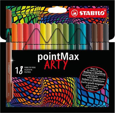 Fineliner Premium - STABILO pointMax - ARTY - Astuccio da 18 - Colori assortiti