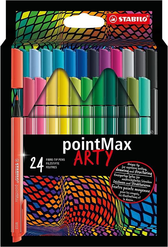 Fineliner Premium - STABILO pointMax - ARTY - Astuccio da 24 - Colori assortiti