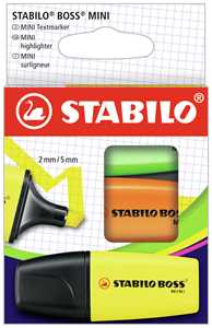 Cartoleria Evidenziatore - STABILO BOSS MINI - Astuccio da 3 - Giallo/Arancione/Verde STABILO