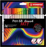 Pennarello Premium con punta a pennello - STABILO Pen 68 brush - ARTY - Astuccio da 24 - Colori assortiti