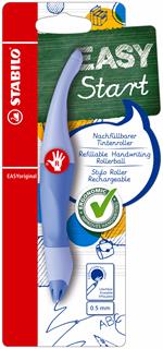 Penna Roller Ergonomica - STABILO EASYoriginal Pastel per Destrimani in Azzurro Nuvola - Cartuccia Blu inclusa