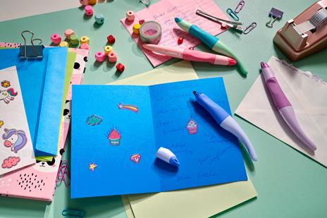 Penna Roller Ergonomica - STABILO EASYoriginal Pastel per Destrimani in Azzurro Nuvola - Cartuccia Blu inclusa - 4