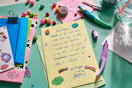 Penna Roller Ergonomica - STABILO EASYoriginal Pastel per Destrimani in Glicine - Cartuccia Blu inclusa - 5