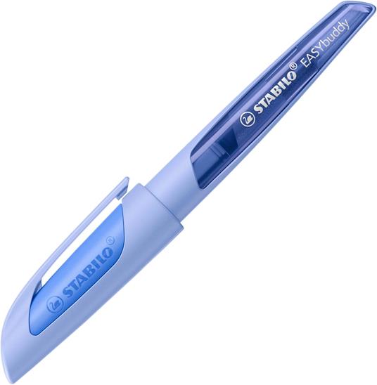 Penna Stilografica Ergonomica per bambini - STABILO EASYbuddy in Azzurro Nuvola - Punta Standard - Cartuccia Blu inclusa