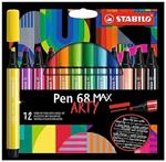 Pennarello Premium a tratto doppio (1 + 5 mm) - STABILO Pen 68 MAX - ARTY - Astuccio da 12 - Colori assortiti