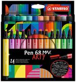 Pennarello Premium a tratto doppio (1 + 5 mm) - STABILO Pen 68 MAX - ARTY - Astuccio da 24 - Colori assortiti