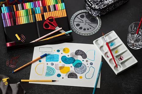 Set Creativo - STABILO ARTY  - Cofanetto da 68 - con 34 Fineliner STABILO point 88 & 34 Pennarelli Premium STABILO Pen 68 - 5
