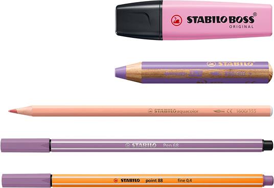 STABILO ARTY - 5 evidenziatori, 9 matitoni colorati Multi-Funzione, 12  matite acquarellabili, 12 pennarelli, 12 fineliner - STABILO - Cartoleria e  scuola