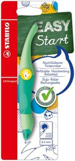 Penna Roller Ergonomica - STABILO EASYoriginal Pastel per Mancini in Verde Menta - Cartuccia Blu inclusa