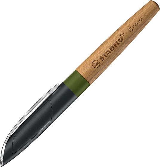 Penna Stilografica Ecosostenibile - CO2 neutral - STABILO Grow in Verde  Muschio/Quercia- Cartuccia inclusa - STABILO - Cartoleria e scuola