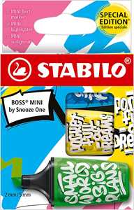 Cartoleria Evidenziatore - STABILO BOSS MINI by Snooze One - Astuccio da 3 - Blu/Giallo/Verde STABILO