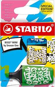 Cartoleria Evidenziatore - STABILO BOSS MINI by Snooze One - Astuccio da 3 - Blu/Giallo/Verde STABILO