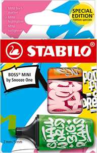 Cartoleria Evidenziatore - STABILO BOSS MINI by Snooze One - Astuccio da 3 - Arancione/Rosa/Verde Stabilo
