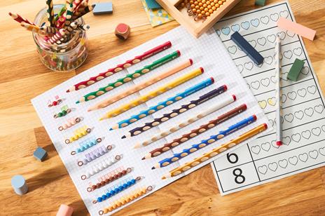 Matita colorata Ergonomica - STABILO EASYcolors - per Destrimani - Astuccio da 12 + temperino - Colori assortiti - 6