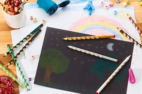 Matita colorata Ergonomica - STABILO EASYcolors - per Destrimani - Astuccio da 12 + temperino - Colori assortiti - 7