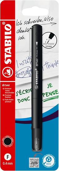Fineliner Premium - STABILO dr!ver - Tratto Fine (0,4 mm) - Pack da 1 - Nero