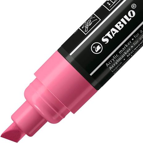 Marker acrilico - STABILO FREE Acrylic - T800C Punta a scalpello 4-10mm - Seaside Edition - Astuccio da 5, Colori assortiti - 3