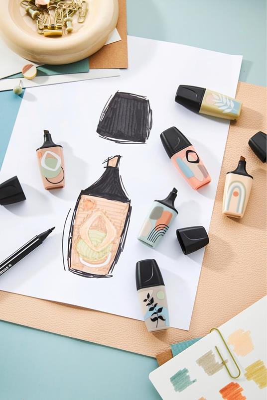 Evidenziatore - STABILO BOSS MINI Naturevibes - Astuccio da 6 - Colori assortiti - 6