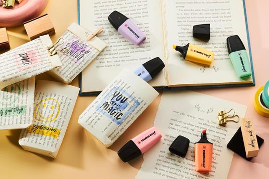 Evidenziatore - STABILO BOSS MINI Pastel - Pack da 5 - Colori assortiti - 7