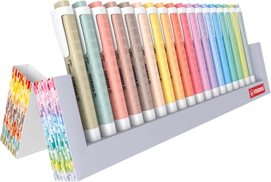 Evidenziatore - STABILO swing cool NatureCOLORS Desk-Set - 18 Colori Assortiti 6 Nature + 12 Pastel
