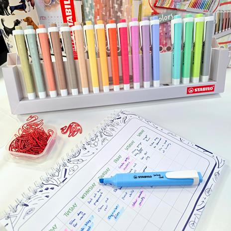 Evidenziatore - STABILO swing cool NatureCOLORS Desk-Set - 18 Colori Assortiti 6 Nature + 12 Pastel - 5
