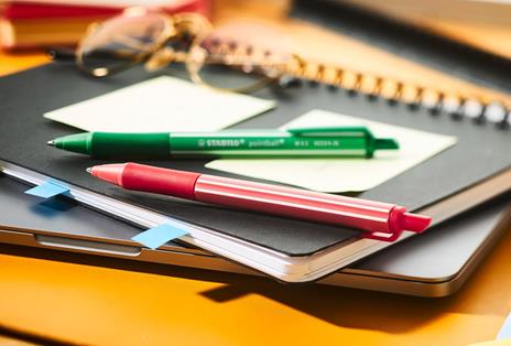 Penna a sfera Ecosostenibile - STABILO pointball colorful - Pack da 2 - Blu/Nero - 6