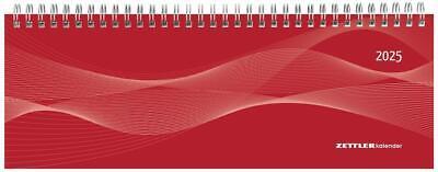 Alpha Edition - Agenda Settimanale Da Tavolo 2025, 29,7x10,5 cm, Red, Spiralata