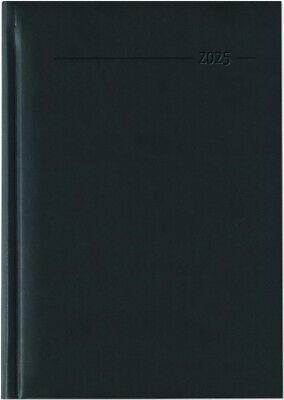 Alpha Edition - Agenda Giornaliera Monocromo 2025, Formato Grande 15x21 cm, Similpelle Black, 352 pagine